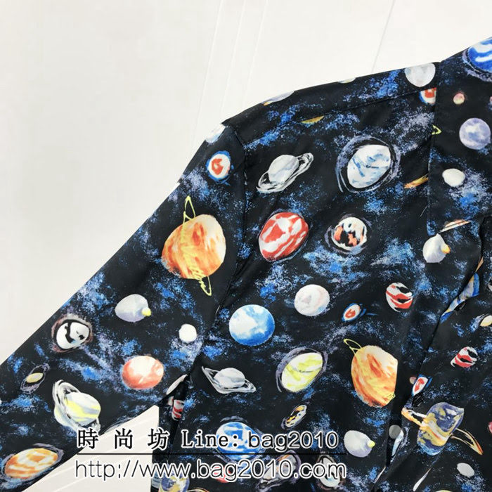 LV路易威登 19ss Galaxy星空系列 銀河行星圖案 活性印花工藝 無膠感 原版真絲混紡面料 高版本男女同款 ydi2572